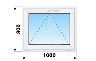 Откидное пластиковое окно 1000x800